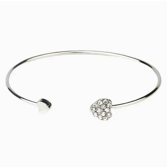 2 for $12 Adjustable Love Heart Silver and Gold-tone Bangle Bracelet - Picture 3 of 12